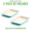 imageGreenLife Bakeware Healthy Ceramic Nonstick 18quot x 13quot Half Cookie Sheet Baking Pan PFASFree BlackTurquoise