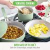 imageGreenLife Dream 10Piece Ceramic Nonstick Cookware Set Pots Frying ampamp Sauce Pans PFASFree ampamp PFOAFree Dishwasher ampamp Oven Safe StayCool Handles Durable Aluminum Body Versatile Cooking Blue HazeSage Green