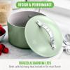 imageGreenLife Dream 10Piece Ceramic Nonstick Cookware Set Pots Frying ampamp Sauce Pans PFASFree ampamp PFOAFree Dishwasher ampamp Oven Safe StayCool Handles Durable Aluminum Body Versatile Cooking Blue HazeSage Green