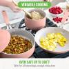 imageGreenLife Dream 10Piece Ceramic Nonstick Cookware Set Pots Frying ampamp Sauce Pans PFASFree ampamp PFOAFree Dishwasher ampamp Oven Safe StayCool Handles Durable Aluminum Body Versatile Cooking Blue HazeDusty Pink