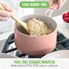 imageGreenLife Dream 10Piece Ceramic Nonstick Cookware Set Pots Frying ampamp Sauce Pans PFASFree ampamp PFOAFree Dishwasher ampamp Oven Safe StayCool Handles Durable Aluminum Body Versatile Cooking Blue HazeDusty Pink