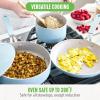 imageGreenLife Dream 10Piece Ceramic Nonstick Cookware Set Pots Frying ampamp Sauce Pans PFASFree ampamp PFOAFree Dishwasher ampamp Oven Safe StayCool Handles Durable Aluminum Body Versatile Cooking Blue HazeBlue Haze