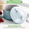 imageGreenLife Dream 10Piece Ceramic Nonstick Cookware Set Pots Frying ampamp Sauce Pans PFASFree ampamp PFOAFree Dishwasher ampamp Oven Safe StayCool Handles Durable Aluminum Body Versatile Cooking Blue HazeBlue Haze