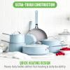 imageGreenLife Dream 10Piece Ceramic Nonstick Cookware Set Pots Frying ampamp Sauce Pans PFASFree ampamp PFOAFree Dishwasher ampamp Oven Safe StayCool Handles Durable Aluminum Body Versatile Cooking Blue HazeBlue Haze
