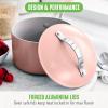 imageGreenLife Dream 10Piece Ceramic Nonstick Cookware Set Pots Frying ampamp Sauce Pans PFASFree ampamp PFOAFree Dishwasher ampamp Oven Safe StayCool Handles Durable Aluminum Body Versatile Cooking Blue HazeDusty Pink