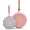 imageGreenLife Dream 10Piece Ceramic Nonstick Cookware Set Pots Frying ampamp Sauce Pans PFASFree ampamp PFOAFree Dishwasher ampamp Oven Safe StayCool Handles Durable Aluminum Body Versatile Cooking Blue HazeDusty Pink