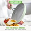 imageGreenLife Dream 10Piece Ceramic Nonstick Cookware Set Pots Frying ampamp Sauce Pans PFASFree ampamp PFOAFree Dishwasher ampamp Oven Safe StayCool Handles Durable Aluminum Body Versatile Cooking Blue HazeSage Green
