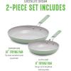 imageGreenLife Dream 10Piece Ceramic Nonstick Cookware Set Pots Frying ampamp Sauce Pans PFASFree ampamp PFOAFree Dishwasher ampamp Oven Safe StayCool Handles Durable Aluminum Body Versatile Cooking Blue HazeSage Green