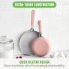 imageGreenLife Dream 10Piece Ceramic Nonstick Cookware Set Pots Frying ampamp Sauce Pans PFASFree ampamp PFOAFree Dishwasher ampamp Oven Safe StayCool Handles Durable Aluminum Body Versatile Cooking Blue HazeDusty Pink