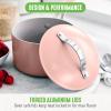 imageGreenLife Dream 10Piece Ceramic Nonstick Cookware Set Pots Frying ampamp Sauce Pans PFASFree ampamp PFOAFree Dishwasher ampamp Oven Safe StayCool Handles Durable Aluminum Body Versatile Cooking Blue HazeDusty Pink