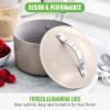 imageGreenLife Dream 10Piece Ceramic Nonstick Cookware Set Pots Frying ampamp Sauce Pans PFASFree ampamp PFOAFree Dishwasher ampamp Oven Safe StayCool Handles Durable Aluminum Body Versatile Cooking Blue HazeTaupe