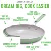 imageGreenLife Dream 10Piece Ceramic Nonstick Cookware Set Pots Frying ampamp Sauce Pans PFASFree ampamp PFOAFree Dishwasher ampamp Oven Safe StayCool Handles Durable Aluminum Body Versatile Cooking Blue HazeSage Green