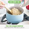 imageGreenLife Dream 10Piece Ceramic Nonstick Cookware Set Pots Frying ampamp Sauce Pans PFASFree ampamp PFOAFree Dishwasher ampamp Oven Safe StayCool Handles Durable Aluminum Body Versatile Cooking Blue HazeBlue Haze