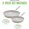 imageGreenLife Dream 10Piece Ceramic Nonstick Cookware Set Pots Frying ampamp Sauce Pans PFASFree ampamp PFOAFree Dishwasher ampamp Oven Safe StayCool Handles Durable Aluminum Body Versatile Cooking Blue HazeTaupe