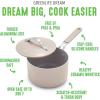 imageGreenLife Dream 10Piece Ceramic Nonstick Cookware Set Pots Frying ampamp Sauce Pans PFASFree ampamp PFOAFree Dishwasher ampamp Oven Safe StayCool Handles Durable Aluminum Body Versatile Cooking Blue HazeTaupe