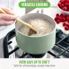imageGreenLife Dream 10Piece Ceramic Nonstick Cookware Set Pots Frying ampamp Sauce Pans PFASFree ampamp PFOAFree Dishwasher ampamp Oven Safe StayCool Handles Durable Aluminum Body Versatile Cooking Blue HazeSage Green