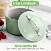 imageGreenLife Dream 10Piece Ceramic Nonstick Cookware Set Pots Frying ampamp Sauce Pans PFASFree ampamp PFOAFree Dishwasher ampamp Oven Safe StayCool Handles Durable Aluminum Body Versatile Cooking Blue HazeSage Green