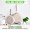 imageGreenLife Dream 10Piece Ceramic Nonstick Cookware Set Pots Frying ampamp Sauce Pans PFASFree ampamp PFOAFree Dishwasher ampamp Oven Safe StayCool Handles Durable Aluminum Body Versatile Cooking Blue HazeTaupe