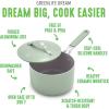 imageGreenLife Dream 10Piece Ceramic Nonstick Cookware Set Pots Frying ampamp Sauce Pans PFASFree ampamp PFOAFree Dishwasher ampamp Oven Safe StayCool Handles Durable Aluminum Body Versatile Cooking Blue HazeSage Green