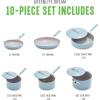 imageGreenLife Dream 10Piece Ceramic Nonstick Cookware Set Pots Frying ampamp Sauce Pans PFASFree ampamp PFOAFree Dishwasher ampamp Oven Safe StayCool Handles Durable Aluminum Body Versatile Cooking Blue HazeBlue Haze
