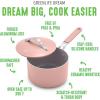 imageGreenLife Dream 10Piece Ceramic Nonstick Cookware Set Pots Frying ampamp Sauce Pans PFASFree ampamp PFOAFree Dishwasher ampamp Oven Safe StayCool Handles Durable Aluminum Body Versatile Cooking Blue HazeDusty Pink