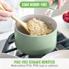 imageGreenLife Dream 10Piece Ceramic Nonstick Cookware Set Pots Frying ampamp Sauce Pans PFASFree ampamp PFOAFree Dishwasher ampamp Oven Safe StayCool Handles Durable Aluminum Body Versatile Cooking Blue HazeSage Green