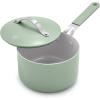 imageGreenLife Dream 10Piece Ceramic Nonstick Cookware Set Pots Frying ampamp Sauce Pans PFASFree ampamp PFOAFree Dishwasher ampamp Oven Safe StayCool Handles Durable Aluminum Body Versatile Cooking Blue HazeSage Green