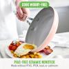 imageGreenLife Dream 10Piece Ceramic Nonstick Cookware Set Pots Frying ampamp Sauce Pans PFASFree ampamp PFOAFree Dishwasher ampamp Oven Safe StayCool Handles Durable Aluminum Body Versatile Cooking Blue HazeDusty Pink