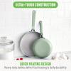 imageGreenLife Dream 10Piece Ceramic Nonstick Cookware Set Pots Frying ampamp Sauce Pans PFASFree ampamp PFOAFree Dishwasher ampamp Oven Safe StayCool Handles Durable Aluminum Body Versatile Cooking Blue HazeSage Green