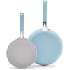 imageGreenLife Dream 10Piece Ceramic Nonstick Cookware Set Pots Frying ampamp Sauce Pans PFASFree ampamp PFOAFree Dishwasher ampamp Oven Safe StayCool Handles Durable Aluminum Body Versatile Cooking Blue HazeBlue Haze
