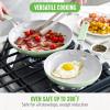 imageGreenLife Dream 10Piece Ceramic Nonstick Cookware Set Pots Frying ampamp Sauce Pans PFASFree ampamp PFOAFree Dishwasher ampamp Oven Safe StayCool Handles Durable Aluminum Body Versatile Cooking Blue HazeSage Green
