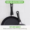 imageGreenLife Soft Grip 16 Piece Cookware Set NonToxic PFASFree Ceramic Nonstick Frying Sauce Saute Utensils Glass Lids StayCool Handles Wobble Free Dishwasher ampamp Oven Safe Black DiamondBlack Diamond