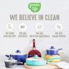 imageGreenLife Soft Grip 16 Piece Cookware Set NonToxic PFASFree Ceramic Nonstick Frying Sauce Saute Utensils Glass Lids StayCool Handles Wobble Free Dishwasher ampamp Oven Safe Black DiamondCream