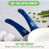 imageGreenLife Soft Grip 16 Piece Cookware Set NonToxic PFASFree Ceramic Nonstick Frying Sauce Saute Utensils Glass Lids StayCool Handles Wobble Free Dishwasher ampamp Oven Safe Black DiamondBlue