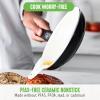 imageGreenLife Soft Grip 16 Piece Cookware Set NonToxic PFASFree Ceramic Nonstick Frying Sauce Saute Utensils Glass Lids StayCool Handles Wobble Free Dishwasher ampamp Oven Safe Black DiamondBlack