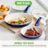 imageGreenLife Soft Grip 16 Piece Cookware Set NonToxic PFASFree Ceramic Nonstick Frying Sauce Saute Utensils Glass Lids StayCool Handles Wobble Free Dishwasher ampamp Oven Safe Black DiamondBlue