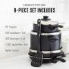 imageGreenLife Soft Grip 16 Piece Cookware Set NonToxic PFASFree Ceramic Nonstick Frying Sauce Saute Utensils Glass Lids StayCool Handles Wobble Free Dishwasher ampamp Oven Safe Black DiamondBlack