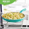 imageGreenLife Soft Grip 16 Piece Cookware Set NonToxic PFASFree Ceramic Nonstick Frying Sauce Saute Utensils Glass Lids StayCool Handles Wobble Free Dishwasher ampamp Oven Safe Black DiamondTurquoise