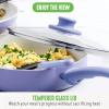 imageGreenLife Soft Grip 16 Piece Cookware Set NonToxic PFASFree Ceramic Nonstick Frying Sauce Saute Utensils Glass Lids StayCool Handles Wobble Free Dishwasher ampamp Oven Safe Black DiamondPeriwinkle