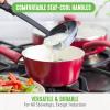imageGreenLife Soft Grip 16 Piece Cookware Set NonToxic PFASFree Ceramic Nonstick Frying Sauce Saute Utensils Glass Lids StayCool Handles Wobble Free Dishwasher ampamp Oven Safe Black DiamondRed