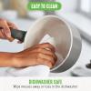 imageGreenLife Soft Grip 16 Piece Cookware Set NonToxic PFASFree Ceramic Nonstick Frying Sauce Saute Utensils Glass Lids StayCool Handles Wobble Free Dishwasher ampamp Oven Safe Black DiamondQuartz Grey