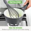 imageGreenLife Soft Grip 16 Piece Cookware Set NonToxic PFASFree Ceramic Nonstick Frying Sauce Saute Utensils Glass Lids StayCool Handles Wobble Free Dishwasher ampamp Oven Safe Black DiamondQuartz Grey