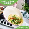 imageGreenLife Soft Grip 16 Piece Cookware Set NonToxic PFASFree Ceramic Nonstick Frying Sauce Saute Utensils Glass Lids StayCool Handles Wobble Free Dishwasher ampamp Oven Safe Black DiamondSoft Pink
