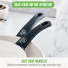 imageGreenLife Soft Grip 16 Piece Cookware Set NonToxic PFASFree Ceramic Nonstick Frying Sauce Saute Utensils Glass Lids StayCool Handles Wobble Free Dishwasher ampamp Oven Safe Black DiamondBlack