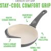 imageGreenLife Soft Grip 16 Piece Cookware Set NonToxic PFASFree Ceramic Nonstick Frying Sauce Saute Utensils Glass Lids StayCool Handles Wobble Free Dishwasher ampamp Oven Safe Black DiamondQuartz Grey