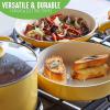 imageGreenLife Soft Grip 16 Piece Cookware Set NonToxic PFASFree Ceramic Nonstick Frying Sauce Saute Utensils Glass Lids StayCool Handles Wobble Free Dishwasher ampamp Oven Safe Black DiamondYellow