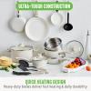 imageGreenLife Soft Grip 16 Piece Cookware Set NonToxic PFASFree Ceramic Nonstick Frying Sauce Saute Utensils Glass Lids StayCool Handles Wobble Free Dishwasher ampamp Oven Safe Black DiamondCream
