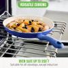 imageGreenLife Soft Grip 16 Piece Cookware Set NonToxic PFASFree Ceramic Nonstick Frying Sauce Saute Utensils Glass Lids StayCool Handles Wobble Free Dishwasher ampamp Oven Safe Black DiamondBlue