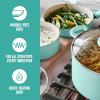 imageGreenLife Soft Grip 16 Piece Cookware Set NonToxic PFASFree Ceramic Nonstick Frying Sauce Saute Utensils Glass Lids StayCool Handles Wobble Free Dishwasher ampamp Oven Safe Black DiamondTurquoise