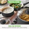 imageGreenLife Soft Grip 16 Piece Cookware Set NonToxic PFASFree Ceramic Nonstick Frying Sauce Saute Utensils Glass Lids StayCool Handles Wobble Free Dishwasher ampamp Oven Safe Black DiamondBlack